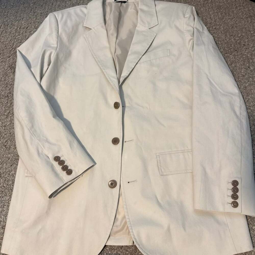 L.L. Bean Blazer Size 42 Off-White Cotton Sport Coat
